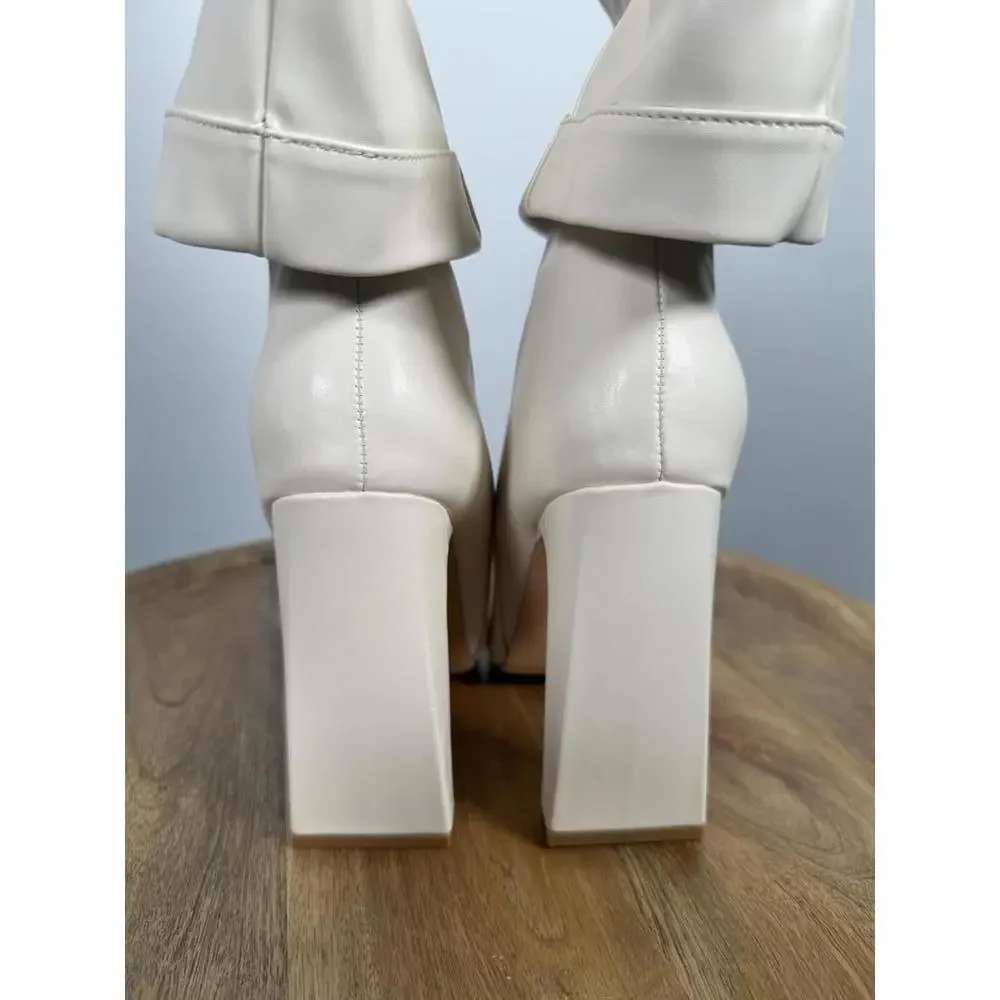 Lulus Lorlia Almond Square Toe Knee High Boots - 11 NWOB